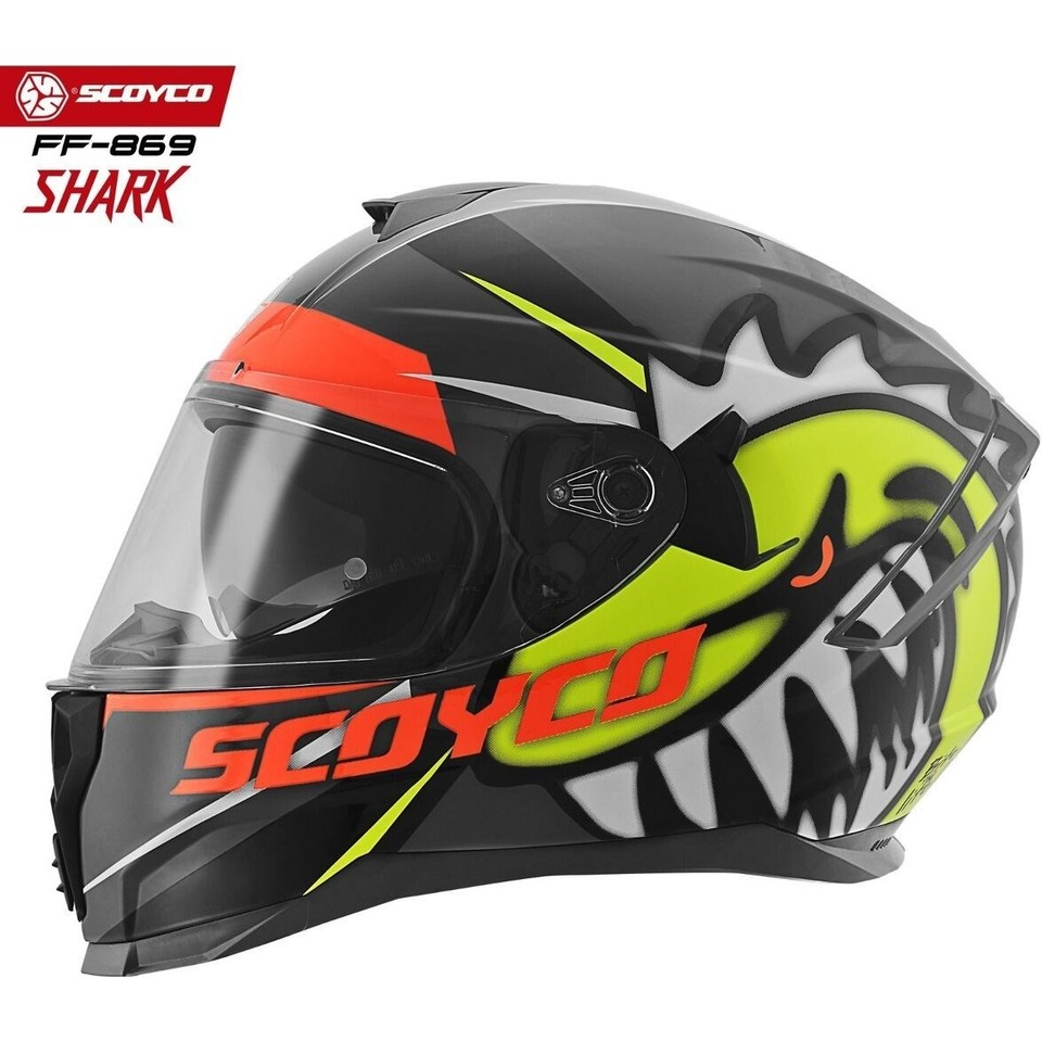 SCOYCO FF-869 FULL FACE KASK GÜNEŞ VİZÖRLÜ SHARK (L)