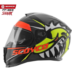 SCOYCO FF-869 FULL FACE KASK GÜNEŞ VİZÖRLÜ SHARK (L)