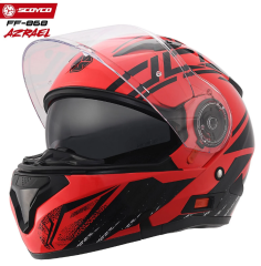 SCOYCO FF-868 ÇENE AÇILIR KASK GÜNEŞ VİZÖRLÜ AZRAEL (XL)