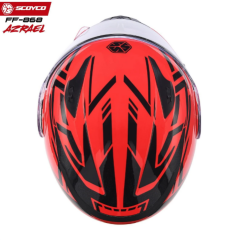 SCOYCO FF-868 ÇENE AÇILIR KASK GÜNEŞ VİZÖRLÜ AZRAEL (2XL)