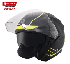 SCOYCO OF-669 YARIM CAMLI KASK GÜNEŞ VİZÖRLÜ CAVALRY (L)
