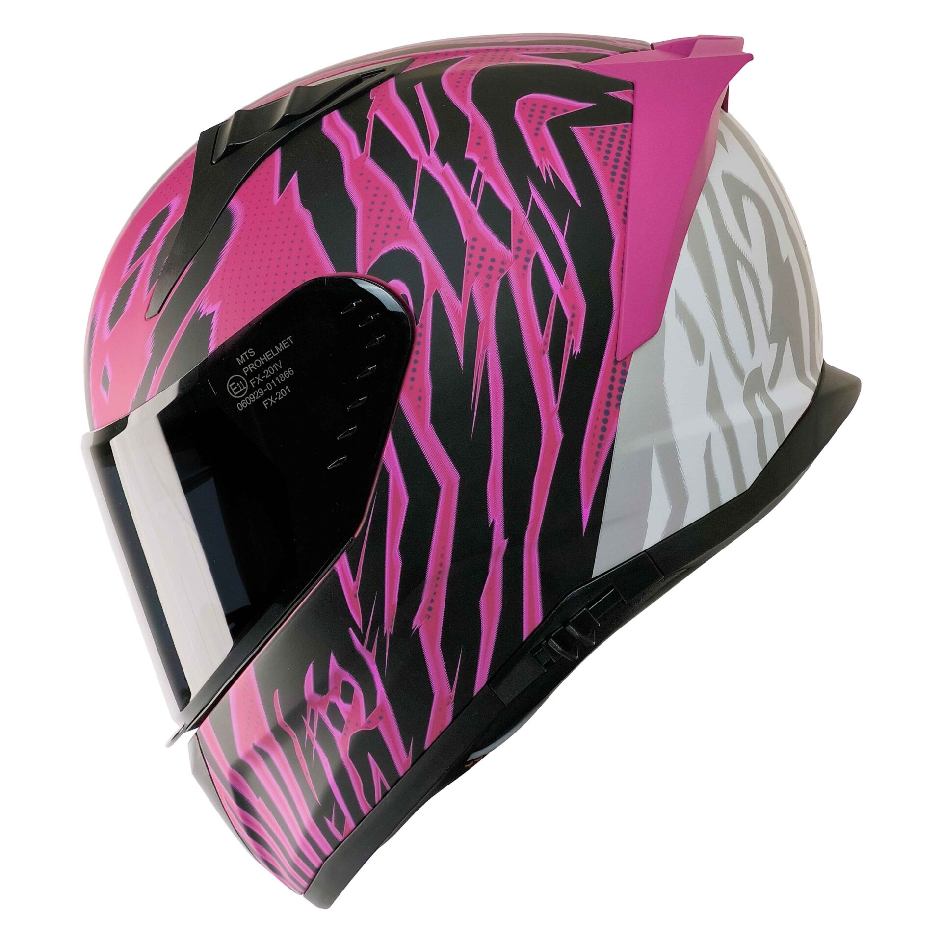 MTS M-801-SNAKE FULL FACE KASK GÜNEŞ VİZÖRLÜ LEOPAR PİNK (XL)