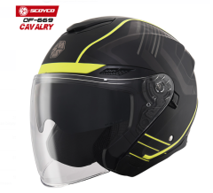 SCOYCO OF-669 YARIM CAMLI KASK GÜNEŞ VİZÖRLÜ CAVALRY (S)