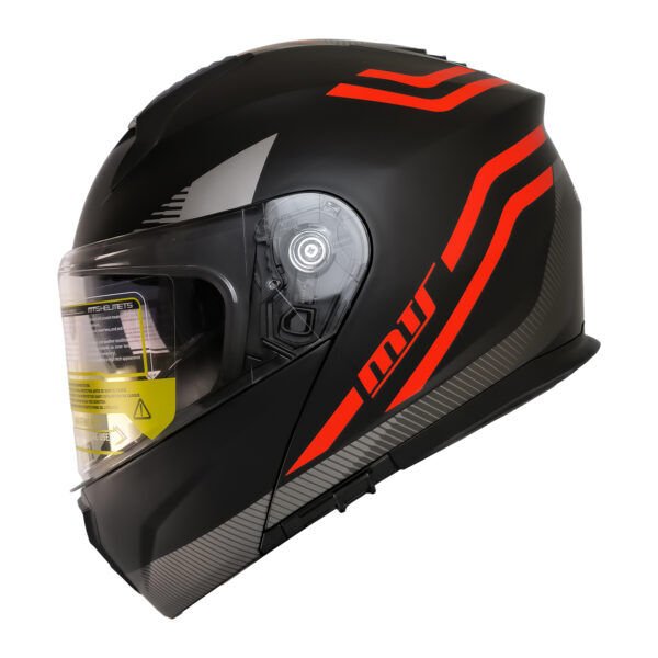 MTS M-966 ÇENE AÇILIR KASK GÜNEŞ VİZÖRLÜ WX20 RED (M)