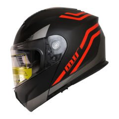 MTS M-966 ÇENE AÇILIR KASK GÜNEŞ VİZÖRLÜ WX20 RED (M)