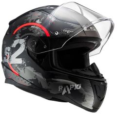 LS2 KASK RAPID 2 CLAWN MAT SİYAH-KIRMIZI