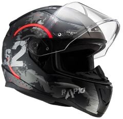 LS2 KASK RAPID 2 CLAWN MAT SİYAH-KIRMIZI XL