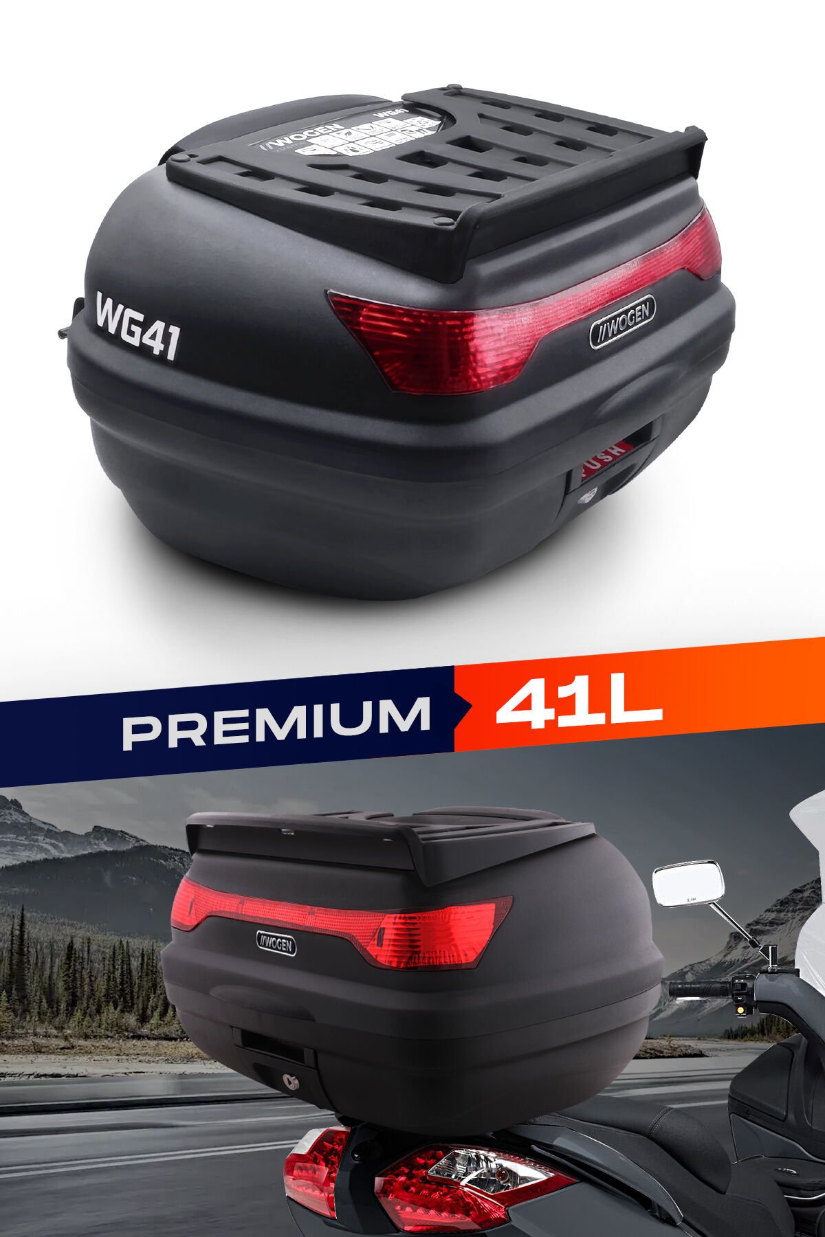 WOGEN WG41 ARKA ÇANTA 41 L SIRT DAYAMALI PREMİUM (SİYAH)