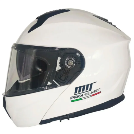 MTS M-966 ÇENE AÇILIR KASK GÜNEŞ VİZÖRLÜ WHİTE (L)