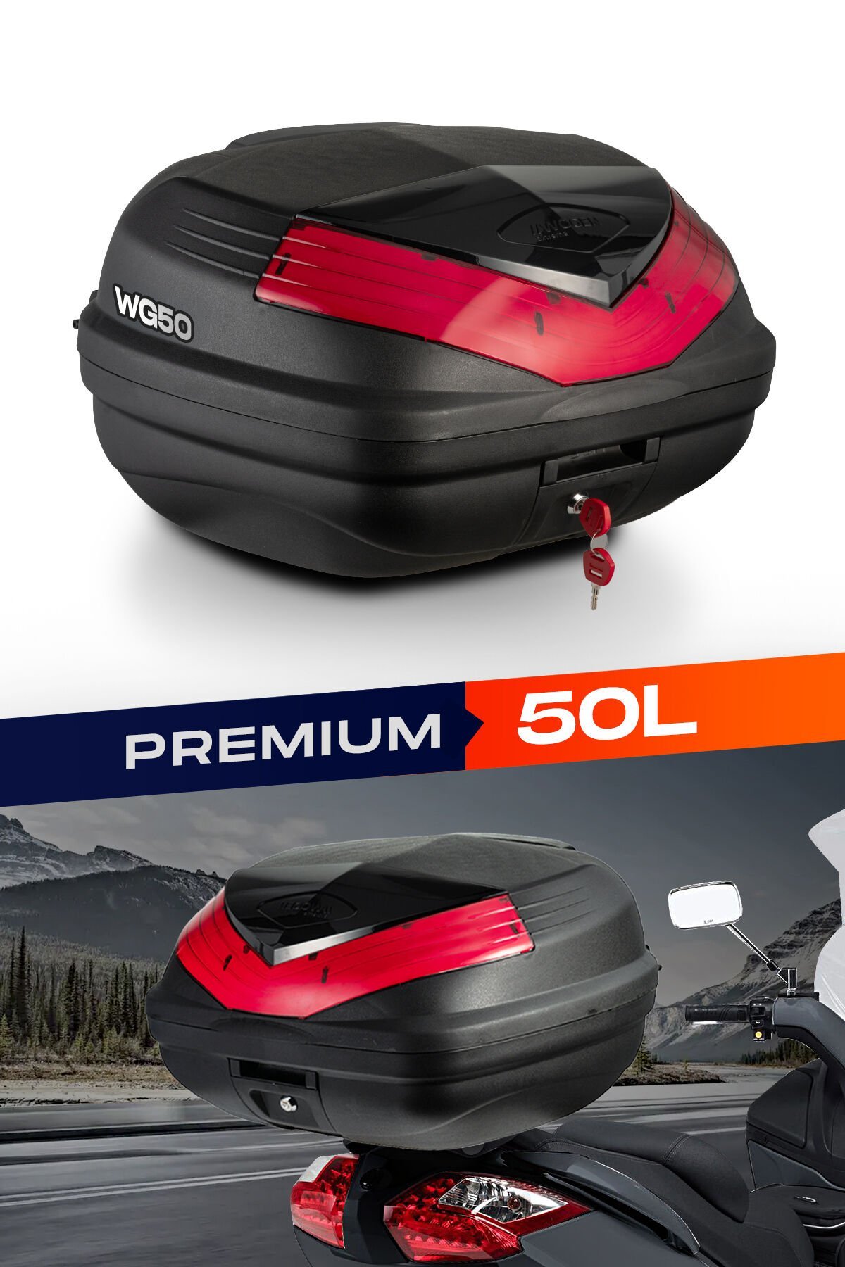 WOGEN WG50 ARKA ÇANTA 50 L SIRT DAYAMALI PREMİUM (SİYAH)