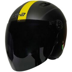 FREEM FR-601 YARIM KASK SİYAH CAMLI NEON (M)