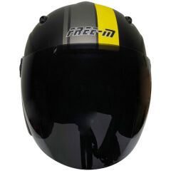 FREEM FR-601 YARIM KASK SİYAH CAMLI NEON (M)