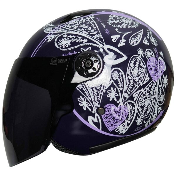 FREEM FR-601 YARIM KASK SİYAH CAMLI PAISLEY WOMEN (L)