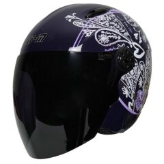 FREEM FR-601 YARIM KASK SİYAH CAMLI PAISLEY WOMEN (L)