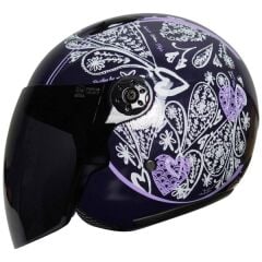 FREEM FR-601 YARIM KASK SİYAH CAMLI PAISLEY WOMEN (XL)