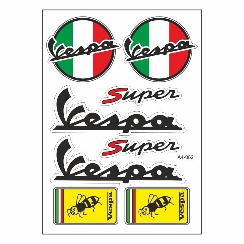 A4 STİCKER 082 TEK PAKET ÇOKLU STİCKER (VESPA)