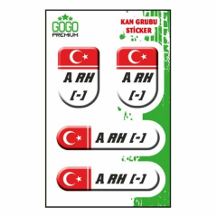 KAN GRUBU A Rh(-) BEYAZ DÖRTLÜ DAMLA ETİKET (BÜYÜK)