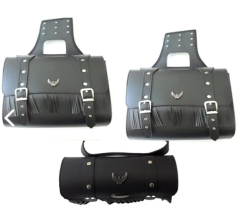 MTS ÜNİVERSAL YD3 YAN DERİ VE ÖN ÇANTA TAKIM 3 LÜ SET (SİYAH)