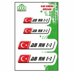 KAN GRUBU AB Rh(-) BEYAZ DÖRTLÜ DAMLA ETİKET