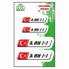 KAN GRUBU A Rh(-) BEYAZ DÖRTLÜ DAMLA ETİKET