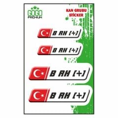 KAN GRUBU B Rh(+) BEYAZ DÖRTLÜ DAMLA ETİKET