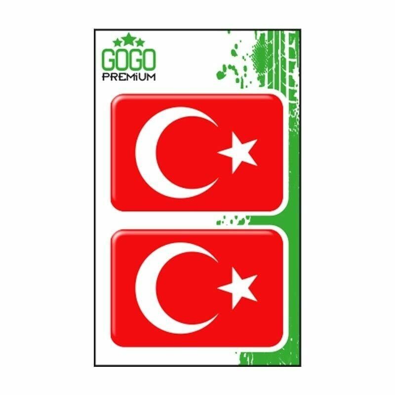 TÜRK BAYRAĞI 3 İKİLİ DAMLA ETİKET (4X6 cm)