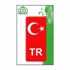 TÜRK BAYRAĞI 4 TEKLİ DAMLA ETİKET (4X9 cm)