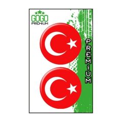TÜRK BAYRAĞI 1 İKİLİ DAMLA ETİKET (5X5 cm)