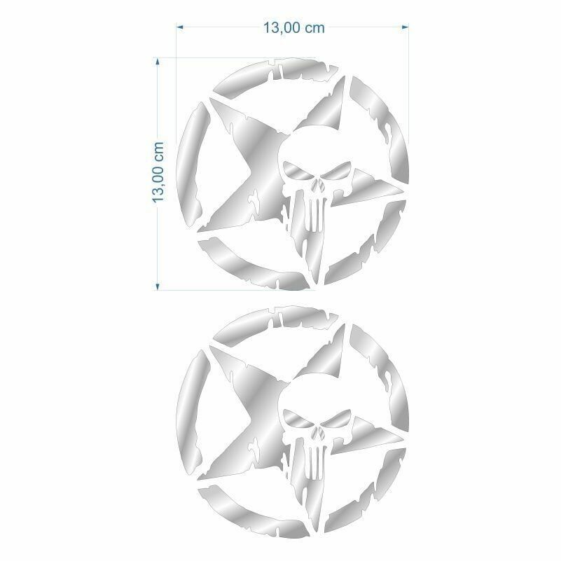ARMY YILDIZ KURU KAFA NİKELAJ STİCKER 2 Lİ (13 X 13 cm)