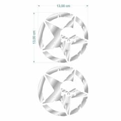 ARMY YILDIZ KURU KAFA NİKELAJ STİCKER 2 Lİ (13 X 13 cm)