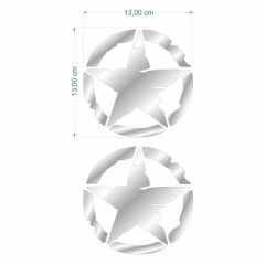 ARMY YILDIZ NİKELAJ STİCKER 2 Lİ (13 X 13 cm)