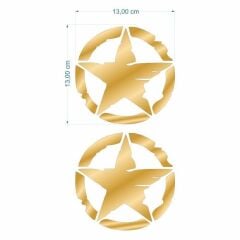 ARMY YILDIZ GOLD STİCKER 2 Lİ (13 X 13 cm)