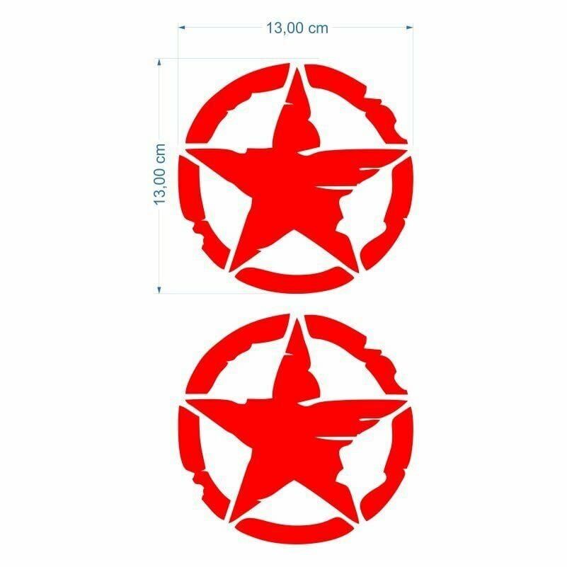 ARMY YILDIZ KIRMIZI STİCKER 2 Lİ (13 X 13 cm)
