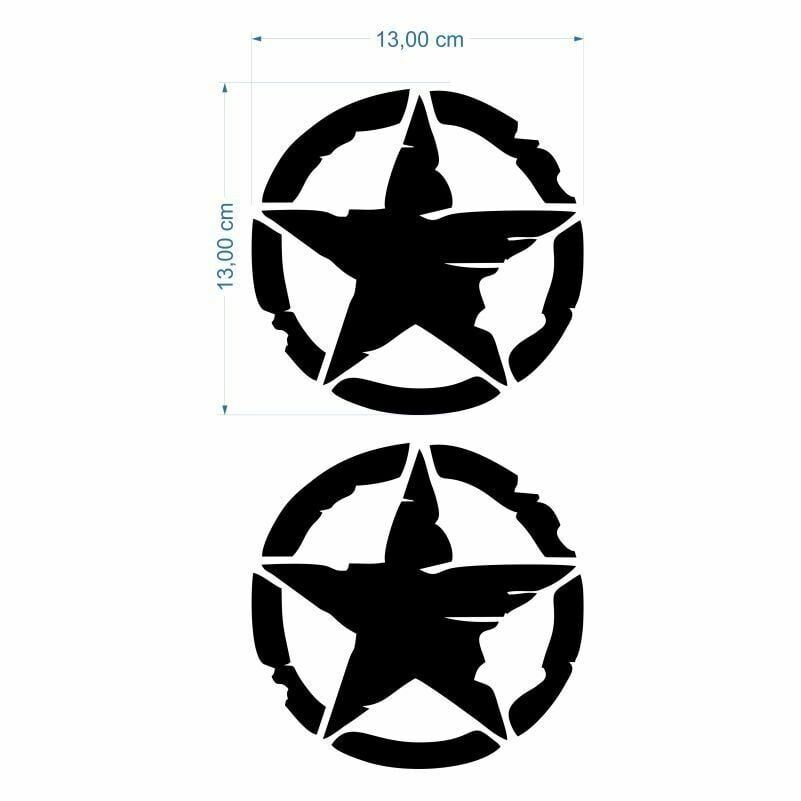 ARMY YILDIZ SİYAH STİCKER 2 Lİ (13 X 13 cm)
