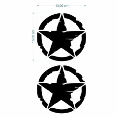 ARMY YILDIZ SİYAH STİCKER 2 Lİ (13 X 13 cm)