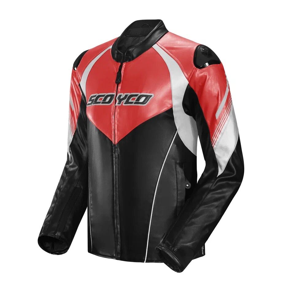 SCOYCO JK187 4 MEVSİM DERİ MONT BLACK-RED (XL)