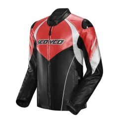 SCOYCO JK187 4 MEVSİM DERİ MONT BLACK-RED (XL)