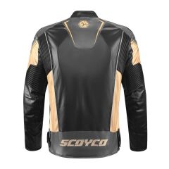 SCOYCO JK187 4 MEVSİM DERİ MONT BLACK-GOLD (M)