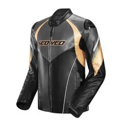 SCOYCO JK187 4 MEVSİM DERİ MONT BLACK-GOLD (2XL)