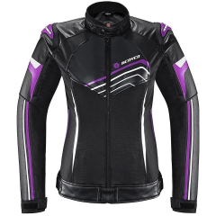 SCOYCO JK153W BAYAN 4 MEVSİM MONT DERİ KUMAŞ BLACK PURPLE (L)