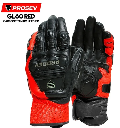 PROSEV GL60 DERİ TİTANYUM FULL KORUMALI ELDİVEN RED (XL)