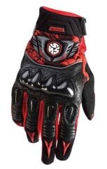 SCOYCO MX49 FULL KARBON KORUMALI ELDİVEN REFLEKTÖRLÜ RED (XL)