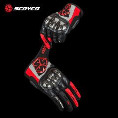 SCOYCO MC122 KARBON FİBER KORUMALI ELDİVEN RED (M)