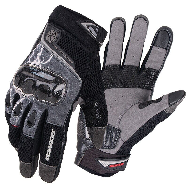 SCOYCO MC47 FULL KARBON KORUMALI ELDİVEN BLACK GREY (L)