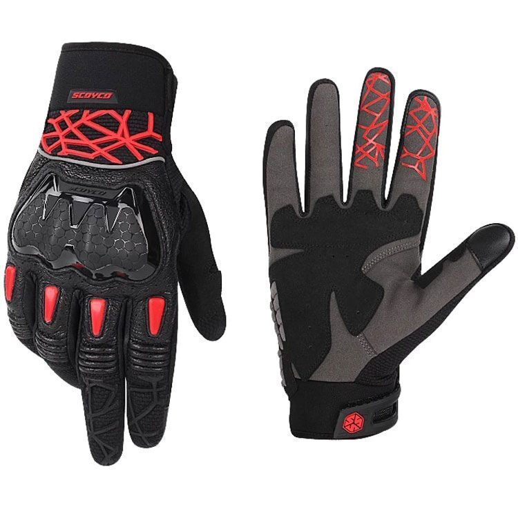 SCOYCO MC103 DERİ VE MİCRO FİBER KORUMALI ELDİVEN RED (XL)