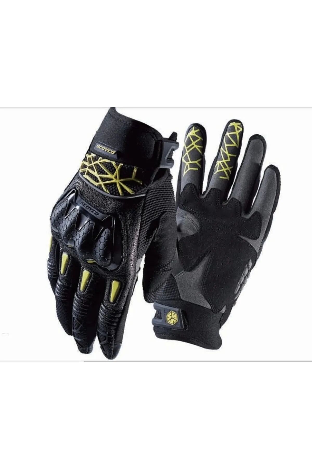 SCOYCO MC103 DERİ VE MİCRO FİBER KORUMALI ELDİVEN YELLOW (L)