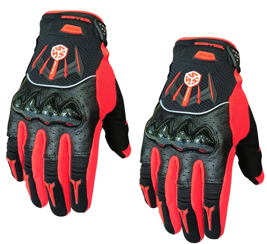 SCOYCO MX40 FULL KORUMALI ELDİVEN REFLEKTÖRLÜ RED (L)