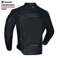 PROSEV FALCON LEATHER 4 MEVSİM MONT (DARK BLACK)