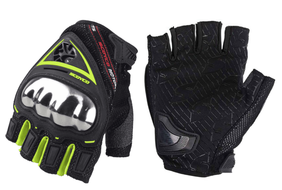 SCOYCO MC44D NİKEL FULL KORUMALI YARIM ELDİVEN NEON GREEN (L)