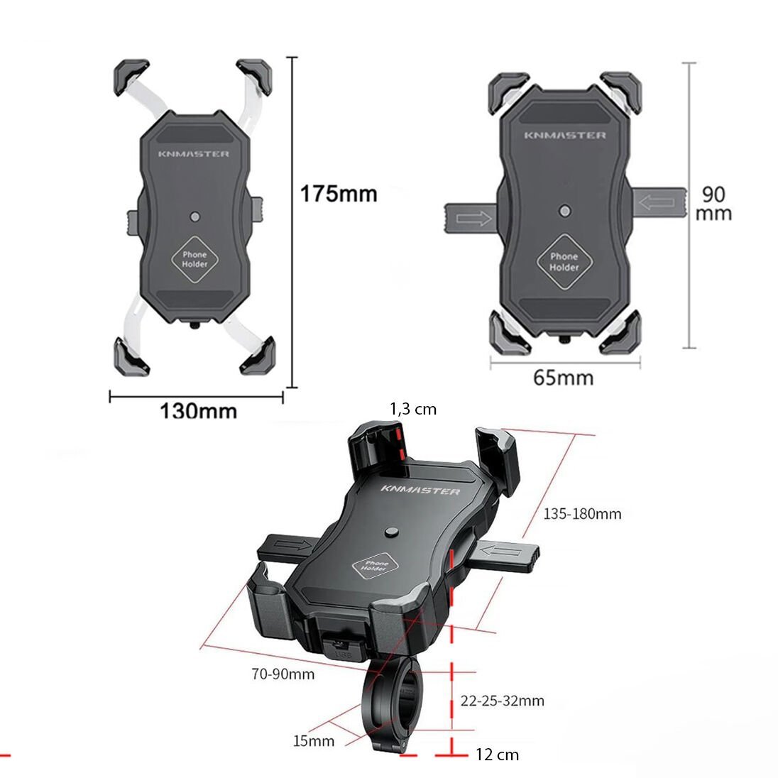 KNMASTER TT-450 TİTREŞİM ENGELLEYİCİ ÜNİVERSAL TELEFON TUTUCU